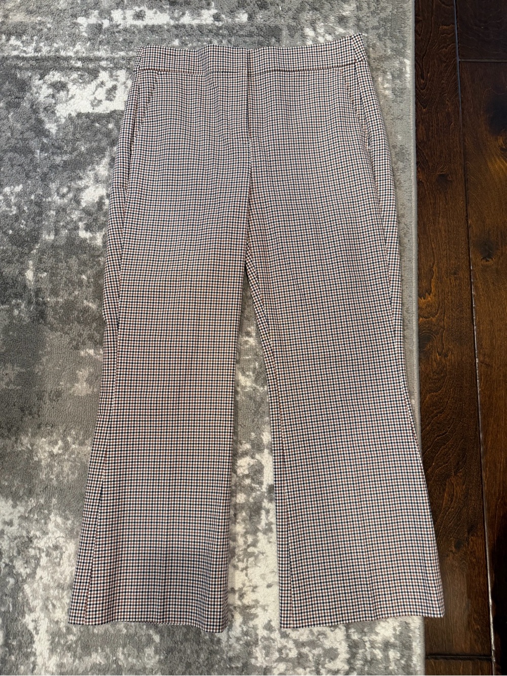 J.Crew Kelsey Pant in Navy and Brown Gingham